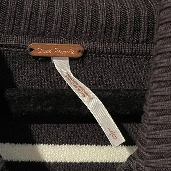 Free People Paulie Turtleneck Sweater - Large, Smoked Pearl Combo - NWT