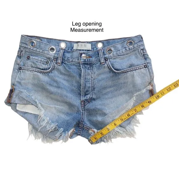 Free People Sashed &amp; Relaxed Cutoff Denim Shorts Size 27