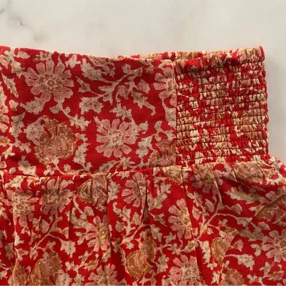 Free People Say It's So Cotton Shorts In Pink Floral Combo Size Small