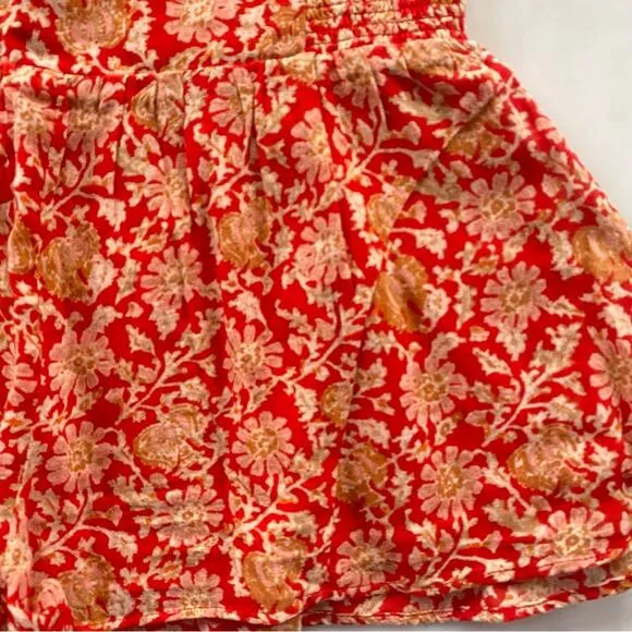 Free People Say It's So Cotton Shorts In Pink Floral Combo Size Small