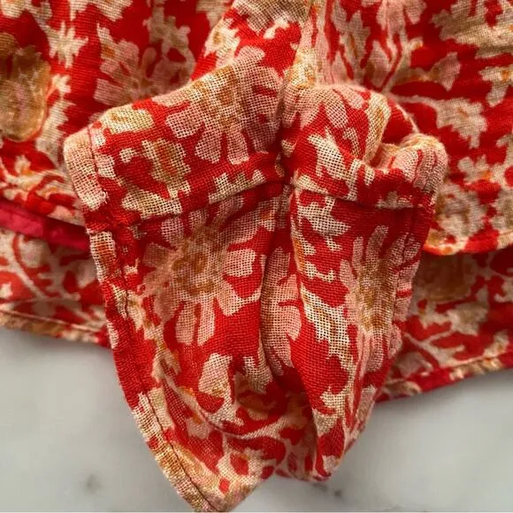 Free People Say It's So Cotton Shorts In Pink Floral Combo Size Small
