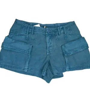 Free People Shorts Bungalow Cargo Shorts Washed Blue Sz 4