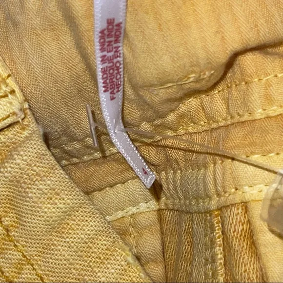 Free People Shorts Bungalow Cargo Shorts Washed Mustard Sz 4