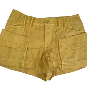 Free People Shorts Bungalow Cargo Shorts Washed Mustard Sz 4