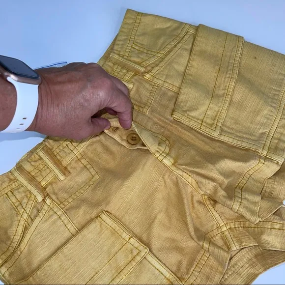 Free People Shorts Bungalow Cargo Shorts Washed Mustard Sz 4