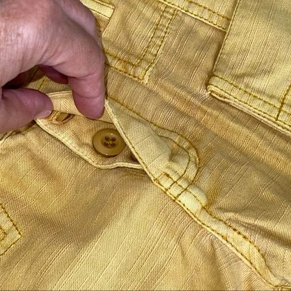 Free People Shorts Bungalow Cargo Shorts Washed Mustard Sz 4