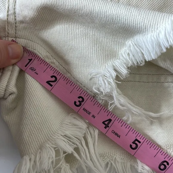 Free People Shorts Worn White Jesse Denim Carpenter Shorts 26