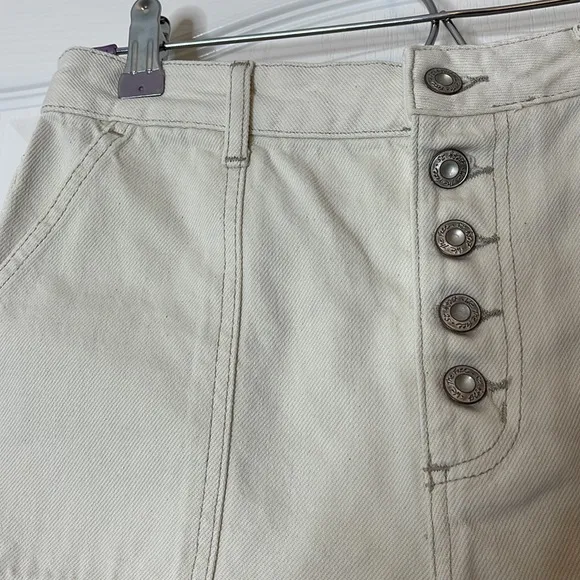 Free People Shorts Worn White Jesse Denim Carpenter Shorts 26