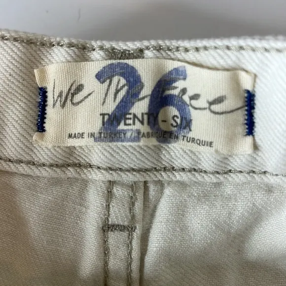 Free People Shorts Worn White Jesse Denim Carpenter Shorts 26