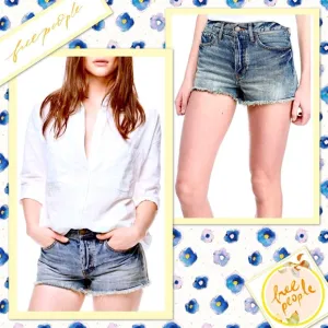 Free People Stilt Denim Cutoff Short in Camp (Blue)