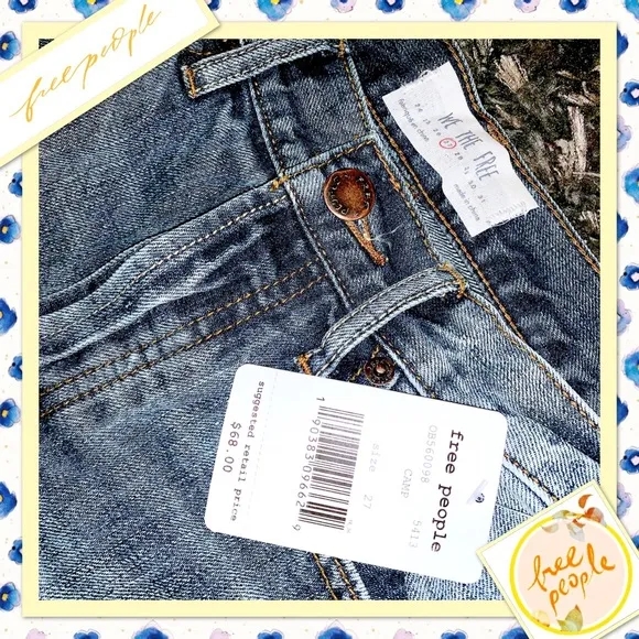 Free People Stilt Denim Cutoff Short in Camp (Blue)