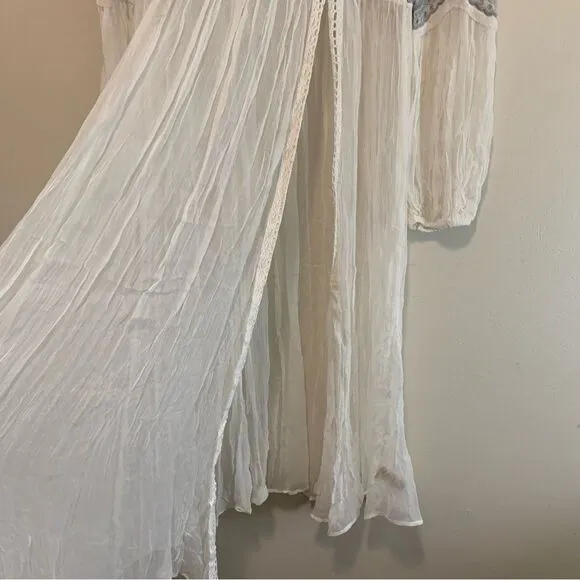 Free People Sweet Sunny Days gauze tunic dress ivory size medium