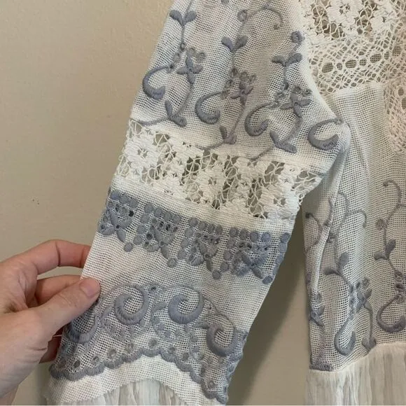 Free People Sweet Sunny Days gauze tunic dress ivory size medium