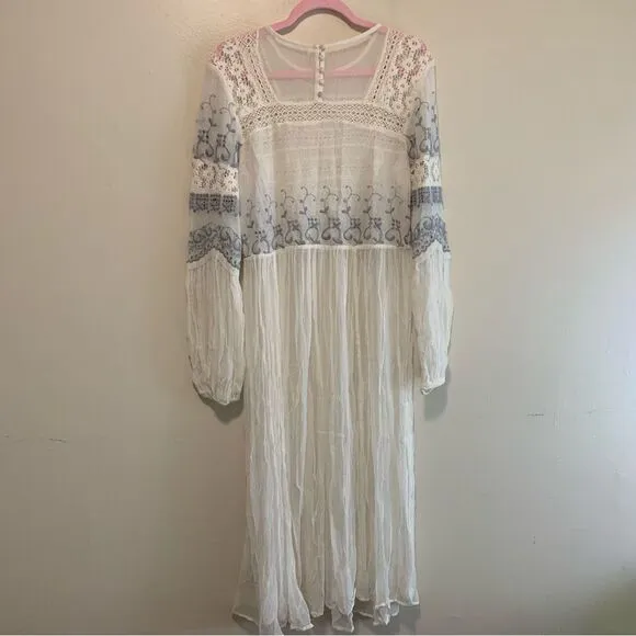 Free People Sweet Sunny Days gauze tunic dress ivory size medium