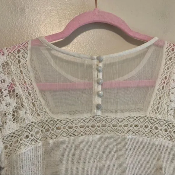 Free People Sweet Sunny Days gauze tunic dress ivory size medium