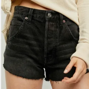 Free People Taliesin Cut Off Shorts Washed Black