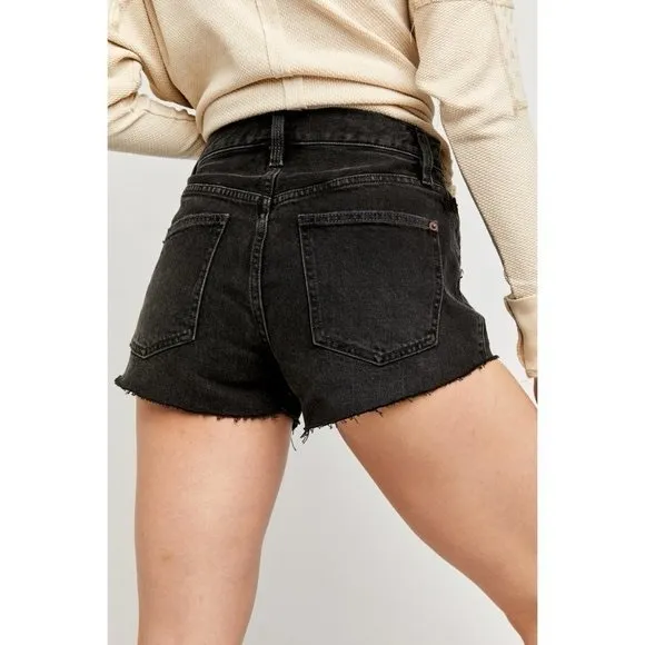 Free People Taliesin Washed Black Cut Off Shorts Size 25