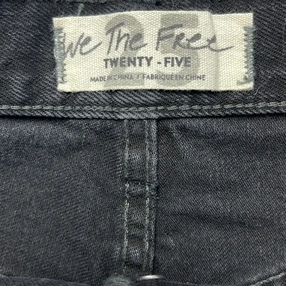 Free People Taliesin Washed Black Cut Off Shorts Size 25