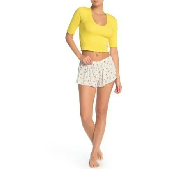 Free People Up Late Crop Top &amp; Short Sleep Set NWT