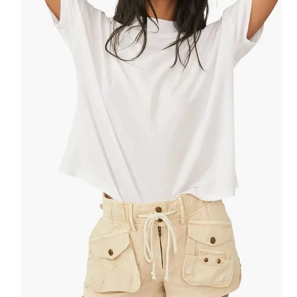 Free People Utility Cargo Shorts with Pockets and Draw Strings
