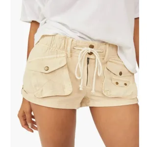 Free People Utility Cargo Shorts with Pockets and Draw Strings