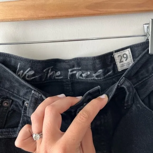 Free People We The Free Black Denim Cutoff Distressed Women’s Shorts Size 29​