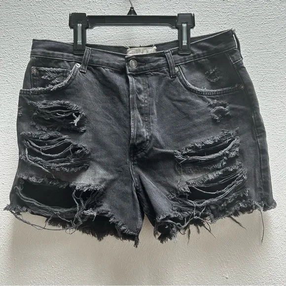Free People We The Free Distressed Denim Shorts
