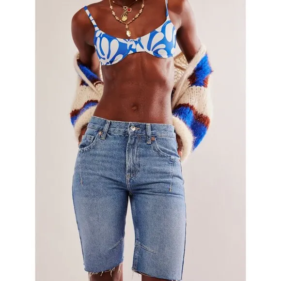 FREE PEOPLE We The Free Ghost Town Long Shorts / Bodie Blue