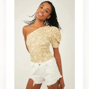 FREE PEOPLE We the Free Loving Good Vibrations Cutoff Denim Shorts White Sz 29