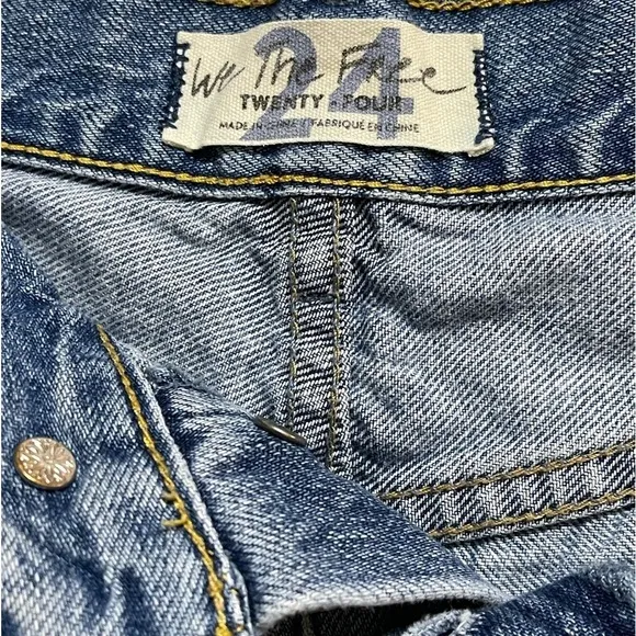 Free People We the Free Loving Good Vibrations Distressed Denim Shorts Sz. 24