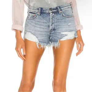 Free People We the Free Loving Good Vibrations Jean Shorts in Somerset - Size 30