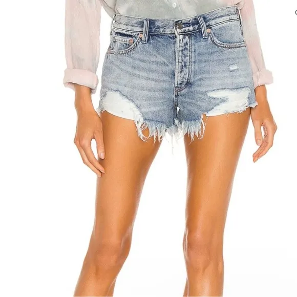 Free People We the Free Loving Good Vibrations Jean Shorts in Somerset - Size 30