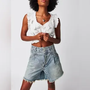Free People We The Free Nelson Denim Harem Short ~ NWOT