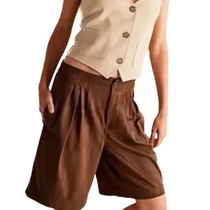 Free People We the Free Straight On Vegan Suede Shorts Chestnut Size S - NWOT