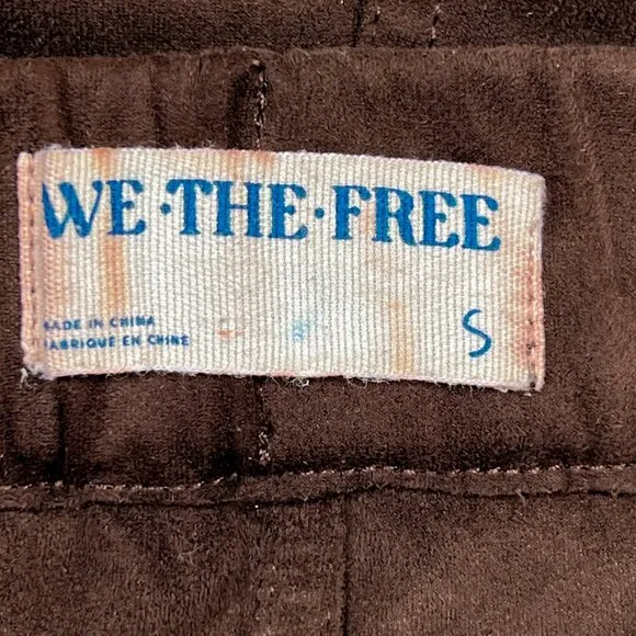 Free People We the Free Straight On Vegan Suede Shorts Chestnut Size S - NWOT