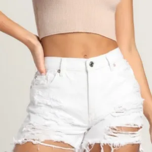 Free People we the free white distressed shorts size 31