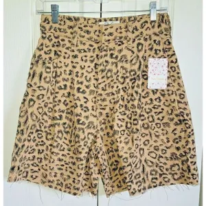 Free People We The Free Cheetah Cutoff Shorts Size 25 Denim NWT $88