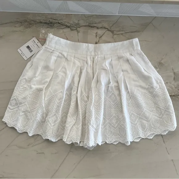 Free People White Azalea A Line Shorts