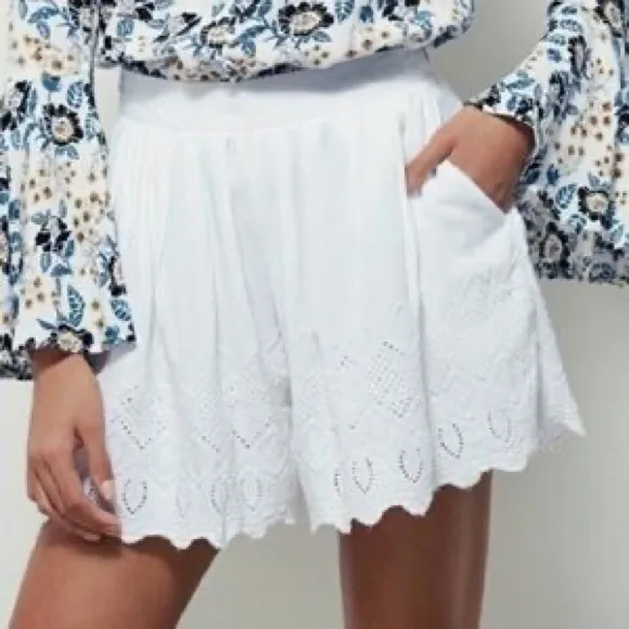 Free People White Azalea A Line Shorts
