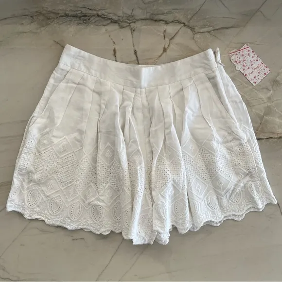Free People White Azalea A Line Shorts