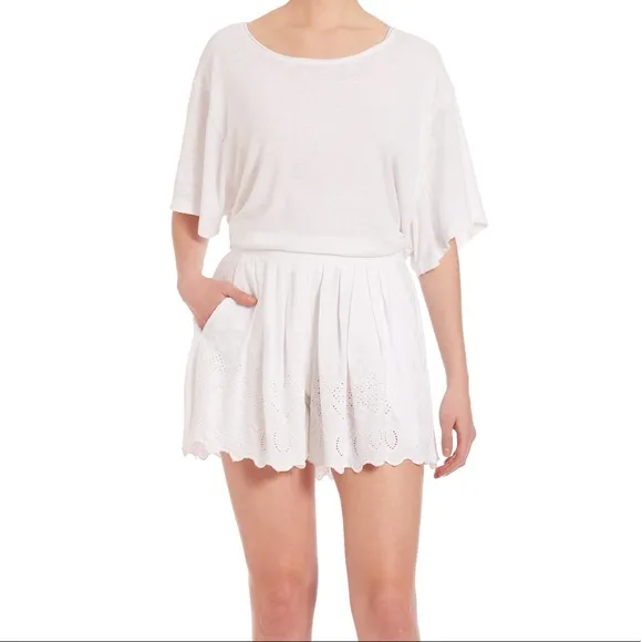 Free People White Azalea A Line Shorts