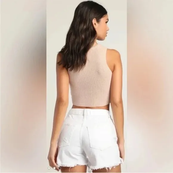 FREE PEOPLE - White Mid Rise Distressed Denim Shorts Maggie size 28 NWT