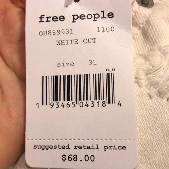 FREE PEOPLE White Out shorts