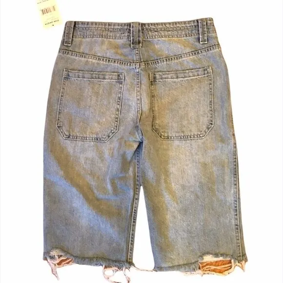 Free People High Hopes Rebel Rouser Cut-off Long Shorts Size 25