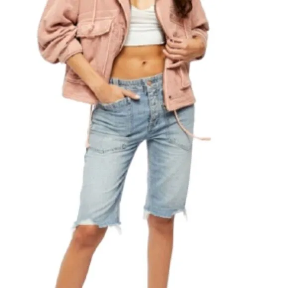 Free People High Hopes Rebel Rouser Cut-off Long Shorts Size 25
