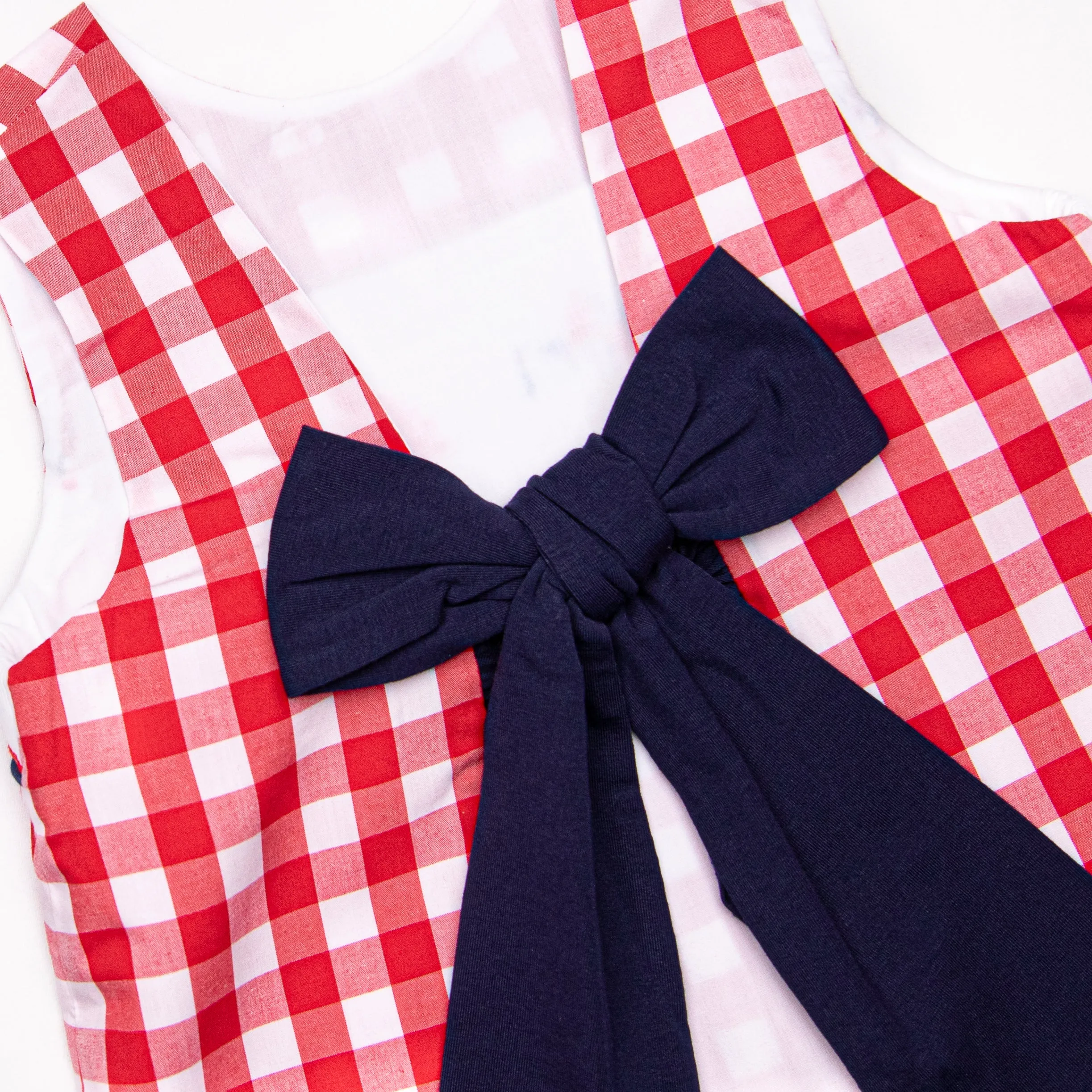 Free to Sparkle Ruffle Short Set, Red Check