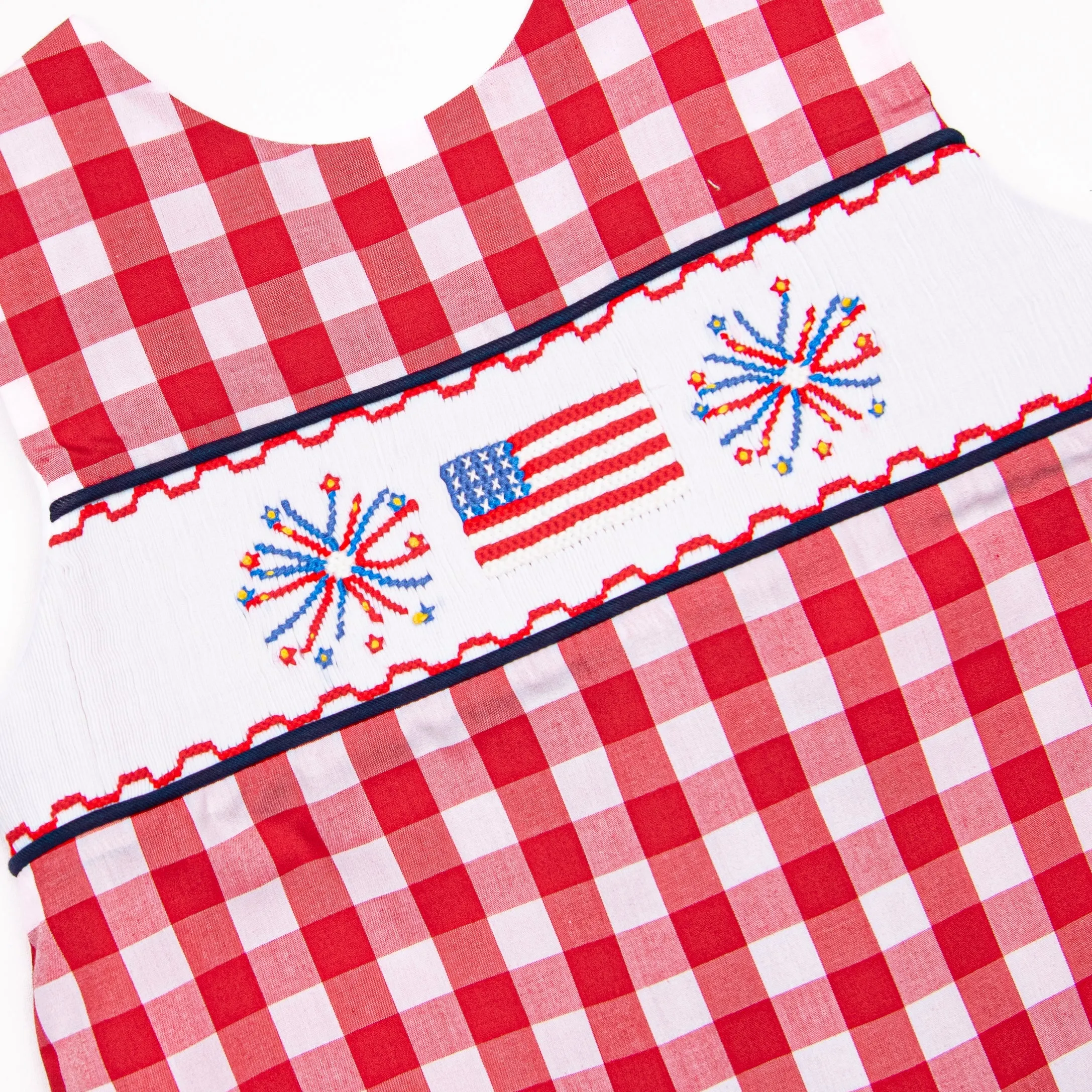 Free to Sparkle Ruffle Short Set, Red Check