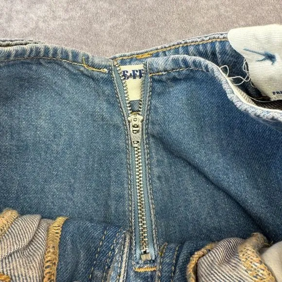 Free People We The Free 25 Prince Street Hi Rise Shorts Varsity Brews Denim $128
