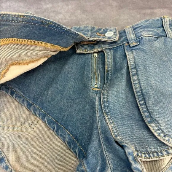 Free People We The Free 25 Prince Street Hi Rise Shorts Varsity Brews Denim $128