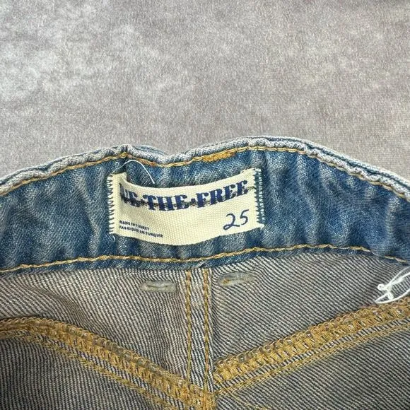 Free People We The Free 25 Prince Street Hi Rise Shorts Varsity Brews Denim $128
